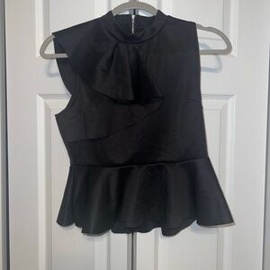 Amazon Black Ruffle Peplum Top (sleeveless) - Small